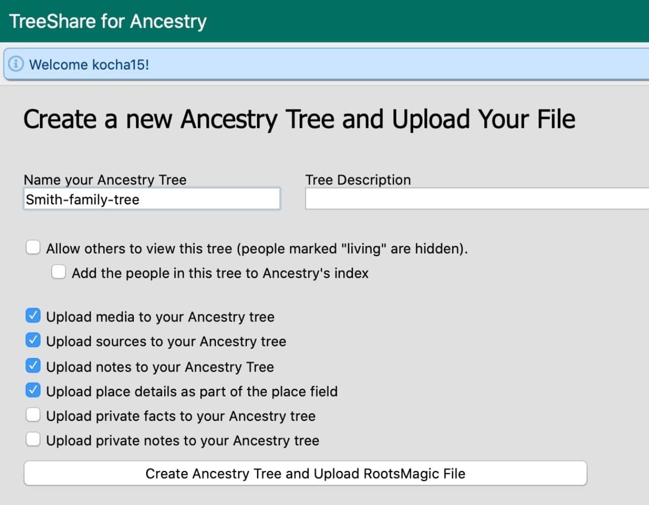 Upload rootsmagic to ancestry